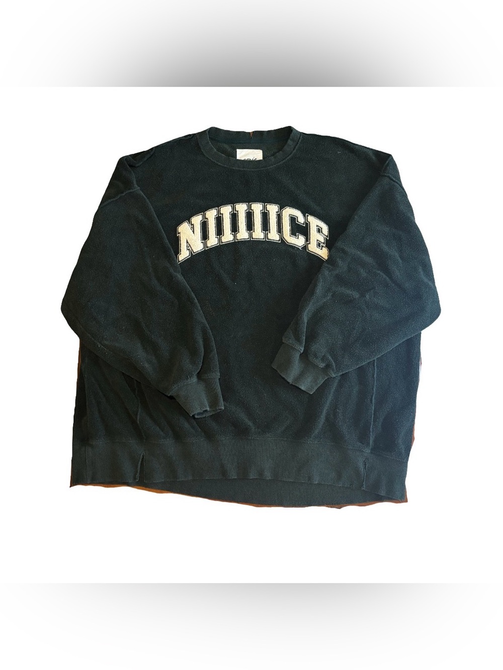 Aerie Size: XL Men’s Green 'NIIICE' Crewneck Sweatshirt